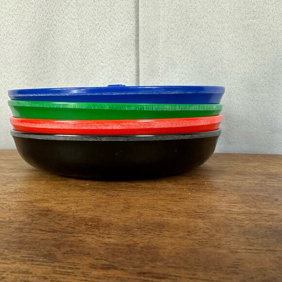 New Multi Color Red Black Green Blue BESUPERT 7" Plastic Bar Ashtrays 4 Pack - Picture 7 of 7